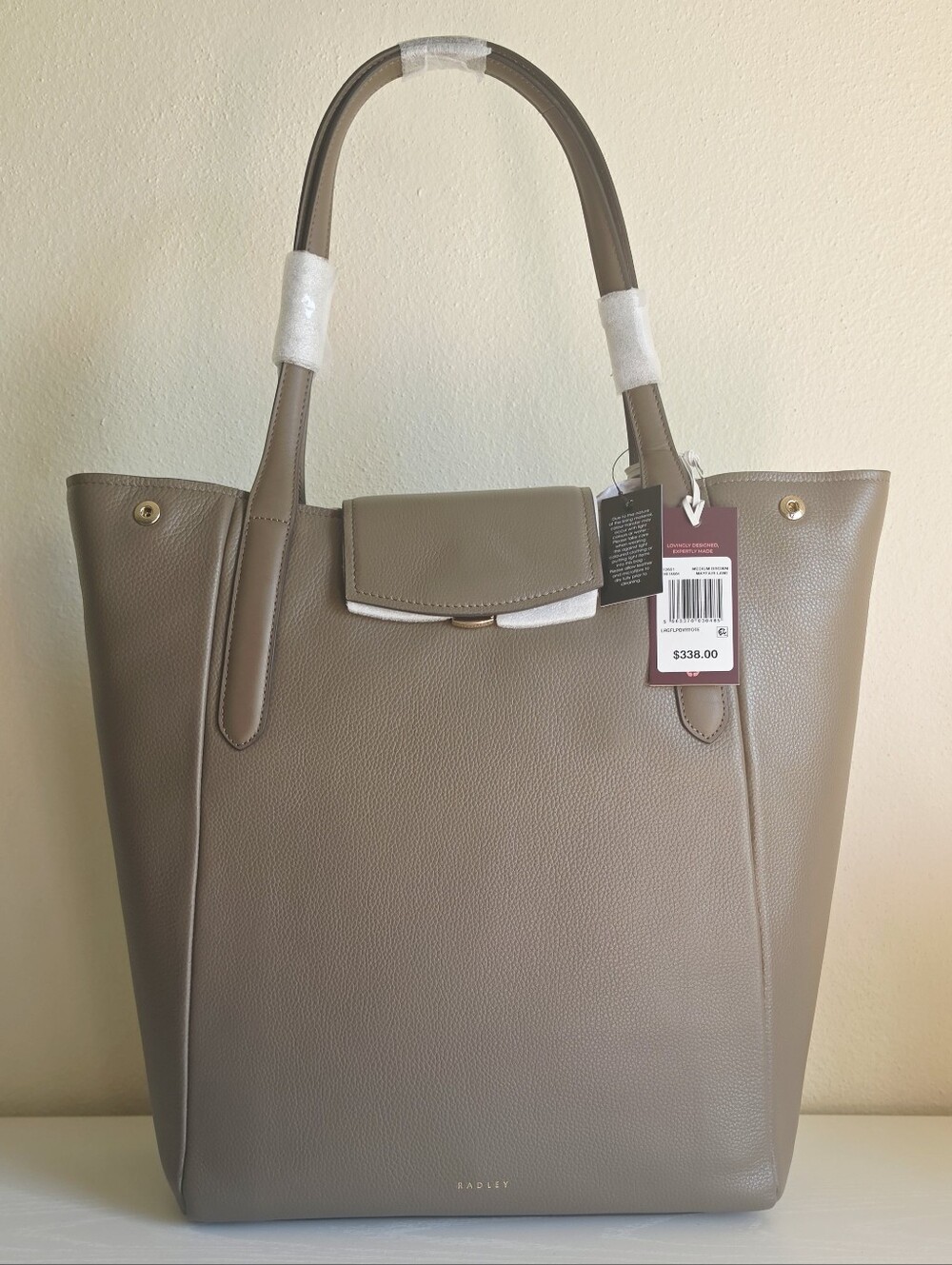 Radley London Mayfair Lane Large Flapover Leather Tote Bag Medium Brown NWT $338